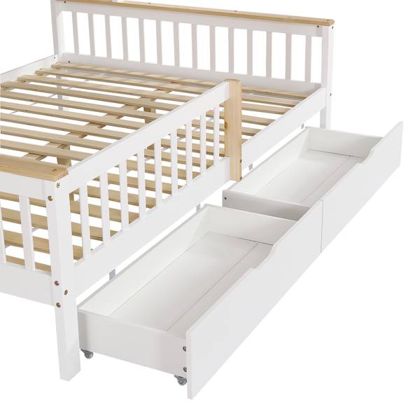 Kinderbett WoodyZoom Ⅰ Weiß - Holzwerkstoff - Massivholz - 147 x 152 x 219 cm