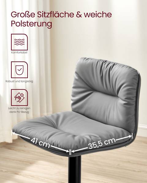 Tabourets de bar Moroni lot de 2 Gris - Textile - 41 x 110 x 47 cm