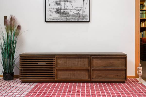 TV-Schrank Jake Braun - Holz teilmassiv - 47 x 50 x 180 cm