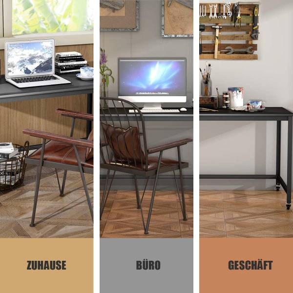 Schreibtisch Mobile Schwarz - Holzwerkstoff - Metall - 60 x 75 x 120 cm