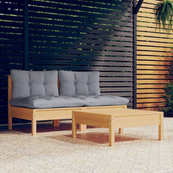 Garten-Lounge-Set 3012377 (3-teilig) Braun - Grau