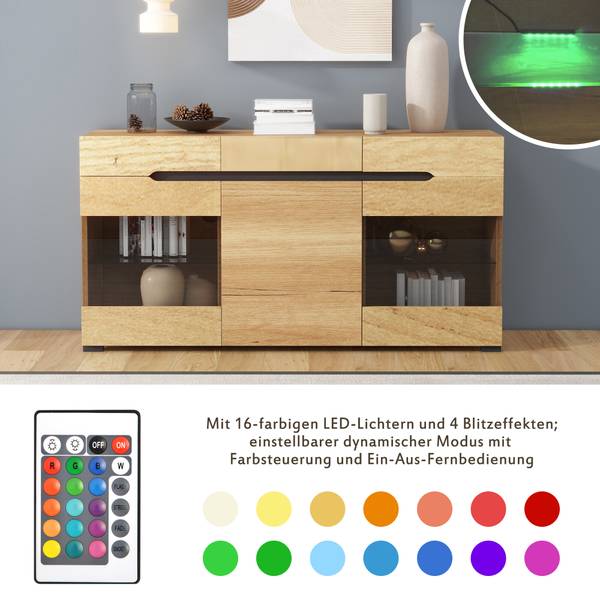 Sideboard Kranqruk Braun - Holzwerkstoff - 35 x 80 x 140 cm