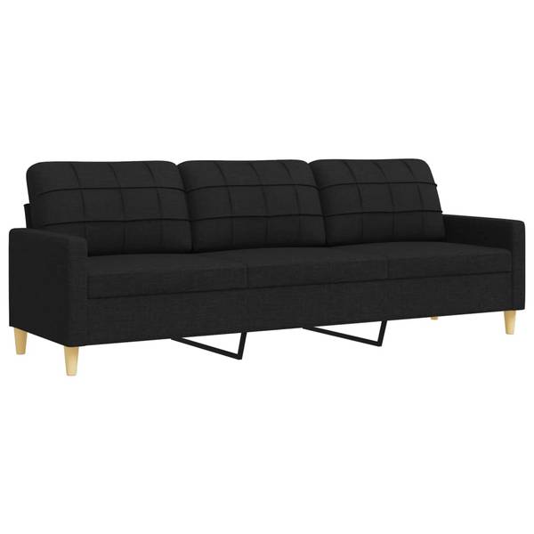 Sofagarnitur 3037818 2er Set Schwarz - Textil - 226 x 80 x 77 cm
