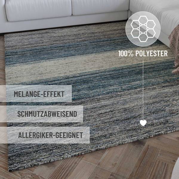 Läufer Hamptons TWENTYFOUR Blau - Grau - Polyester - 80 x 1 x 230 cm