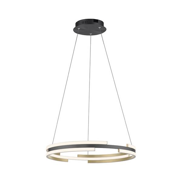 LED Pendelleuchte Q-BELUGA Smart Home Messing - Aluminium - 60 x 120 x 60 cm