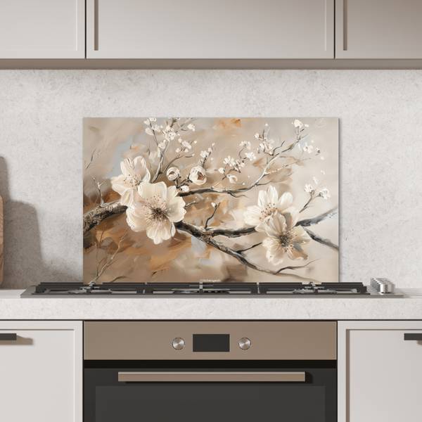 SPRITZSCHUTZ KÜCHE Blumen 70 x 50 cm