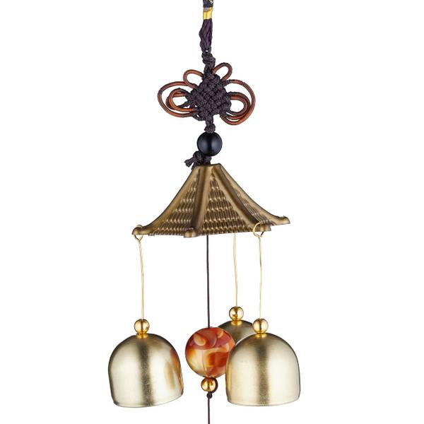 Windspiel 2er Set Schwarz - Gold - Rot - Eisen - 8 x 39 x 8 cm