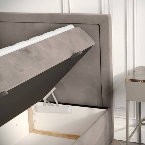 Premium Boxspringbett Jodan Magic Velvet Taupe - Liegefläche Breite: 120 cm