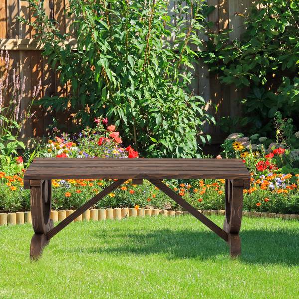 Gartenbank 84B-410 Braun - Massivholz - 50 x 40 x 98 cm