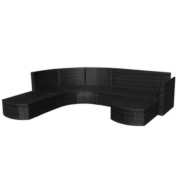 Canapé de jardin 3004991 (lot de 4) Noir - Polyester - 230 x 69 x 266 cm