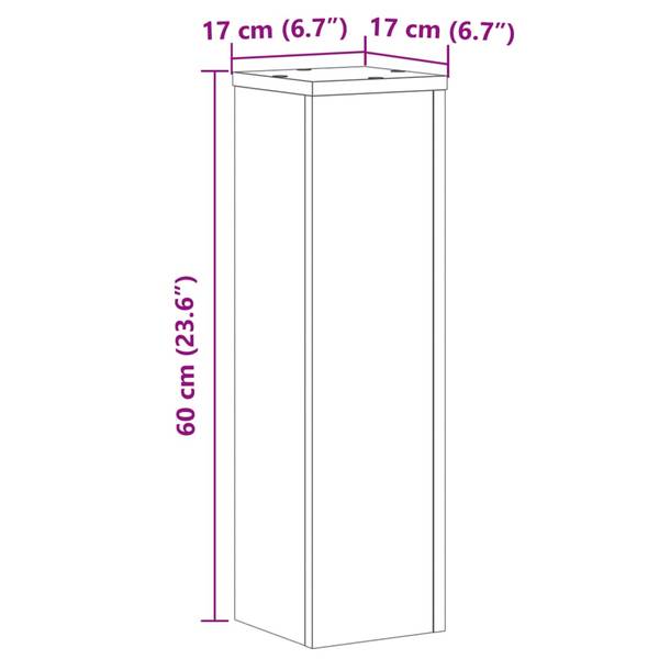 Pflanzenständer 3042596-2 2er Set Eiche Sonoma Dekor - 17 x 60 x 17 cm