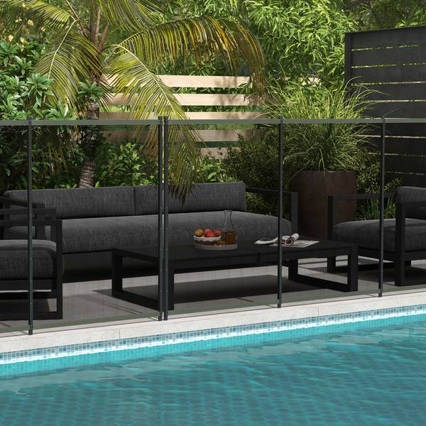 Gartenzaun 844-831V00BK Schwarz - Textil - 3 x 126 x 365 cm