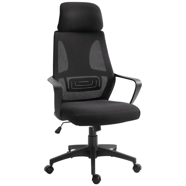 bureaustoel 921-225BK zwart - polypropeen - 55 x 126 x 64 cm