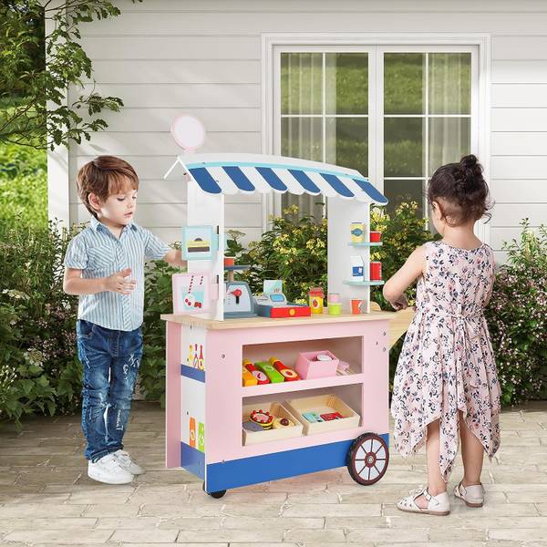 Lebensmittelwagen Kinder Holzwerkstoff - 30 x 100 x 75 cm