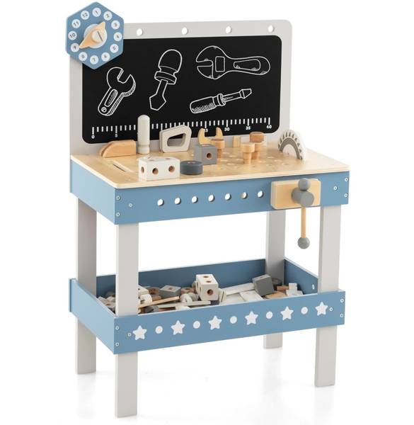 Werkbank TM10077BL Blau - Massivholz - 29 x 73 x 50 cm