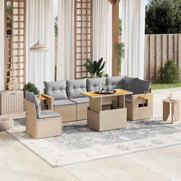 Garten-Lounge-Set 3037316 (7-teilig) Beige - Grau