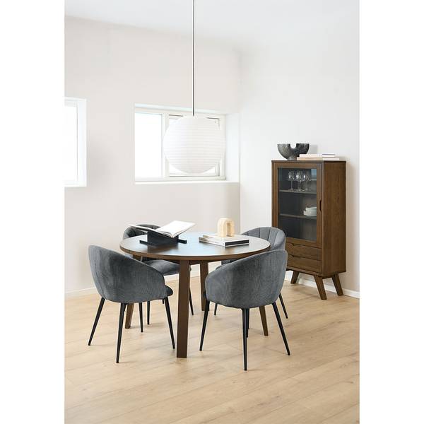 Vitrinenschrank A-Line Grau - Holz teilmassiv - 72 x 145 x 36 cm