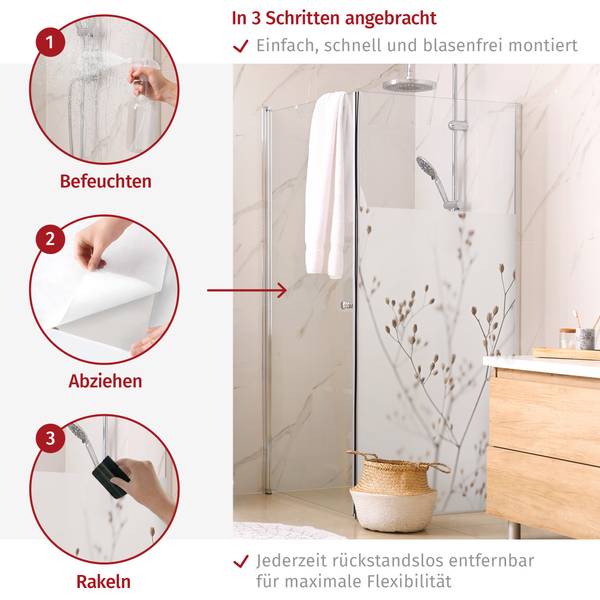 Dusch‑Sichtschutz Knospen Wildblume 70 x 120 cm