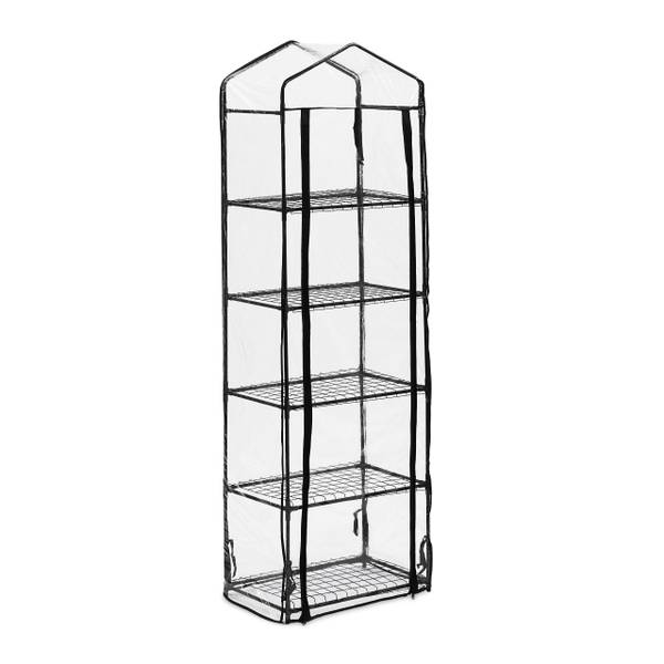 Balkon Gewächshaus mit PVC-Folie Schwarz - Eisen - 58 x 193 x 36 cm