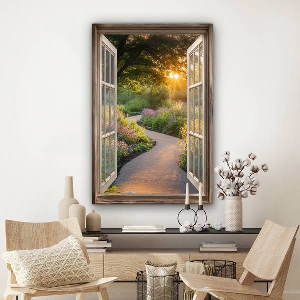 LEINWANDBILD Fensterblick 80 x 120 cm
