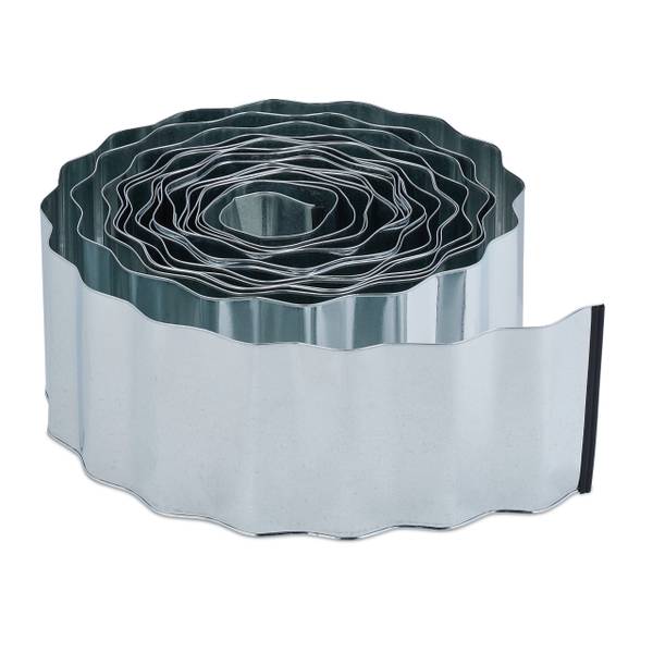 Rasenkante 12m aus Metall Schwarz - Silber - Eisen - 1200 x 16 x 1 cm