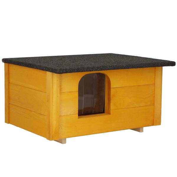 Katzenhaus DH001 YELLOW Gelb - Massivholz - 39 x 30 x 54 cm