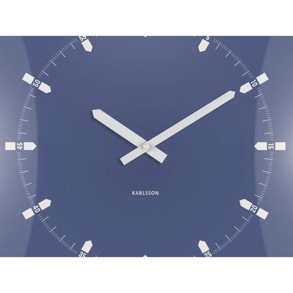 Wanduhr Sucinto Dome Square Blau - Kunstharz - 35 x 35 x 35 cm