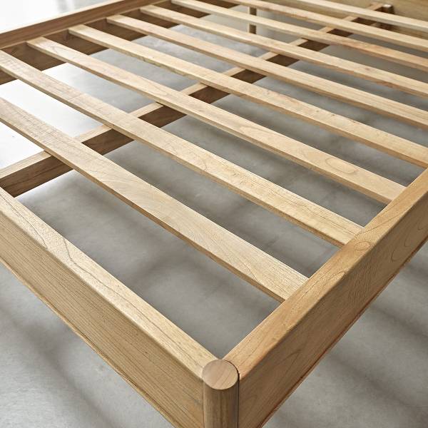 Bett mit Lattenrost ESMEE Beige - Massivholz - 212 x 110 x 170 cm