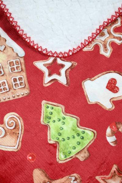 Weihnachtsdecke NOEL Rot - Textil - 160 x 1 x 130 cm
