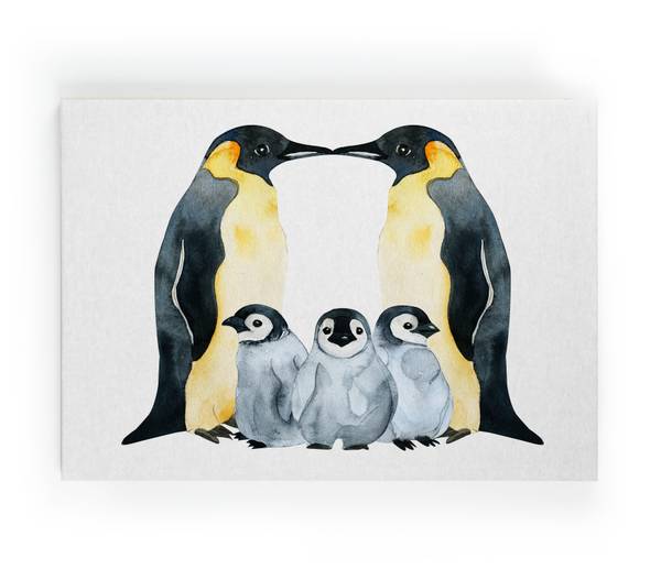 Leinwand Pinguinfamilien-Druck Polyester - 3 x 60 x 40 cm