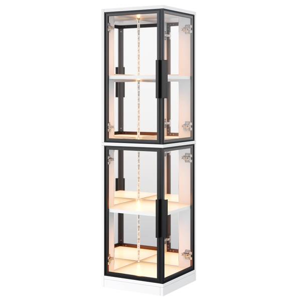 Vitrine FANGLS41 Ⅳ Weiß - Holzwerkstoff - 44 x 164 x 42 cm