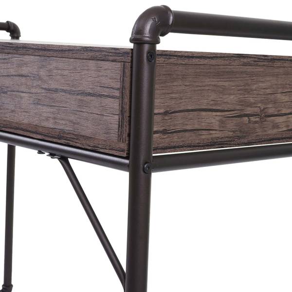 Schreibtisch F58 Braun - Holzwerkstoff - Metall - 117 x 75 x 61 cm
