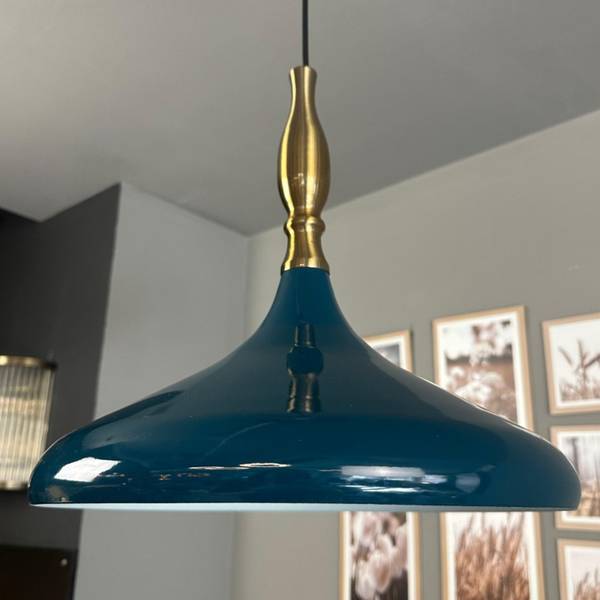 Pendelleuchte Simyora Blau - Metall - 35 x 28 x 35 cm
