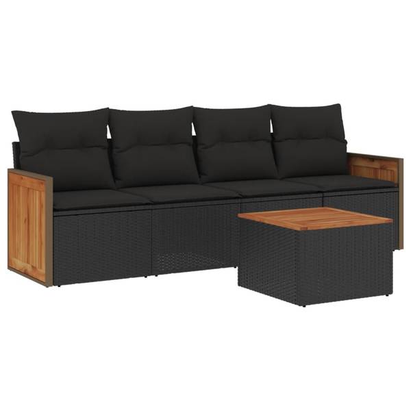 Salon de jardin 3034977-2 lot de 5 Noir