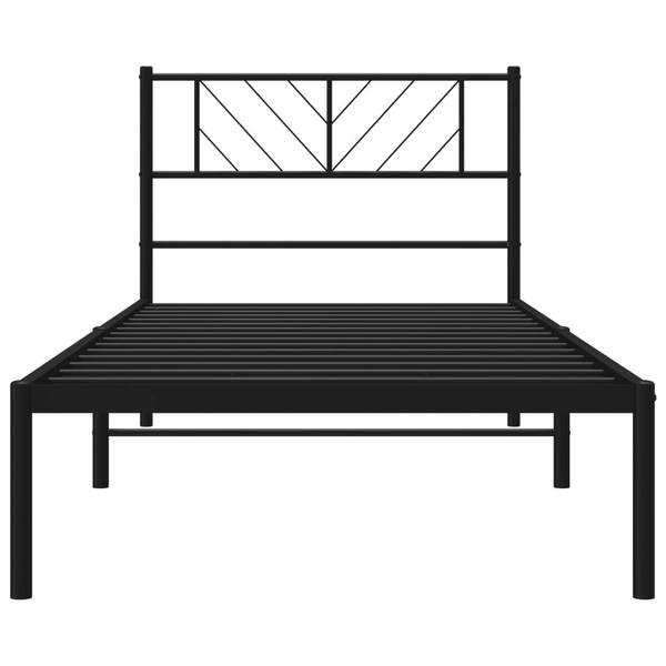 Bettgestell mit Kopfteil X637 Schwarz - Metall - 112 x 90 x 207 cm
