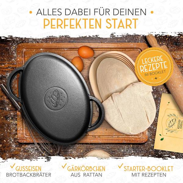Gusseisen Bräter CrustLove Schwarz - Gusseisen - 34 x 12 x 24 cm