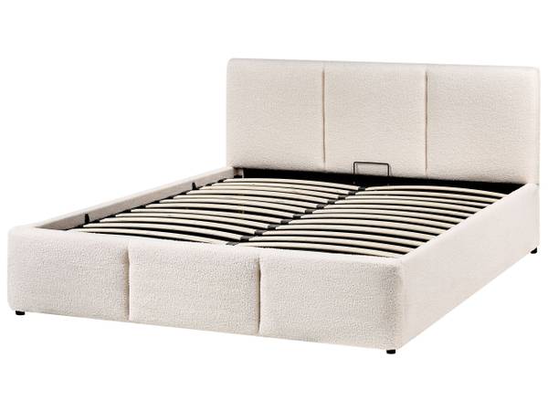 Lit double BOUSSE Blanc - Largeur de la surface de couchage : 140 cm