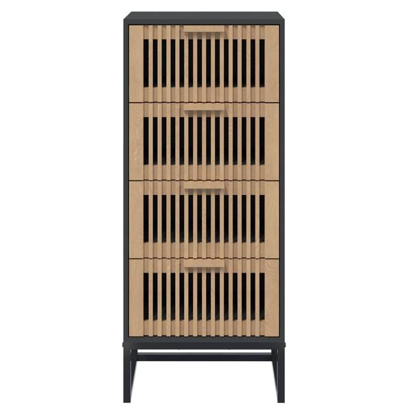 Highboard DE5038 Schwarz - Holzwerkstoff - 40 x 95 x 30 cm