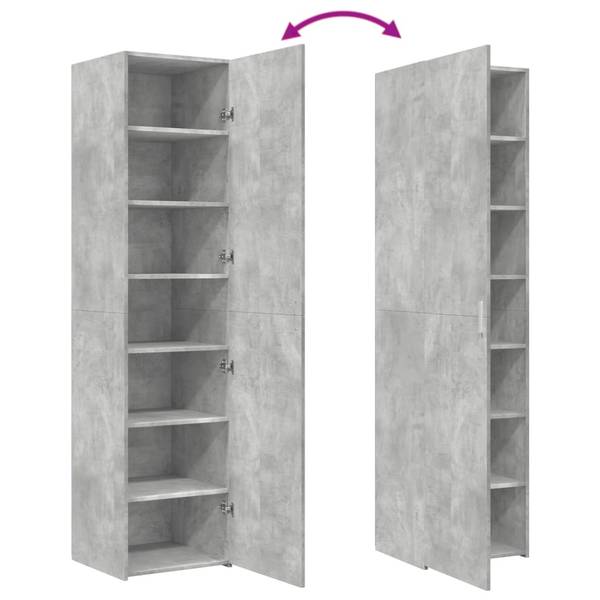 Highboard DE6177 Grau - Holzwerkstoff - 45 x 185 x 43 cm