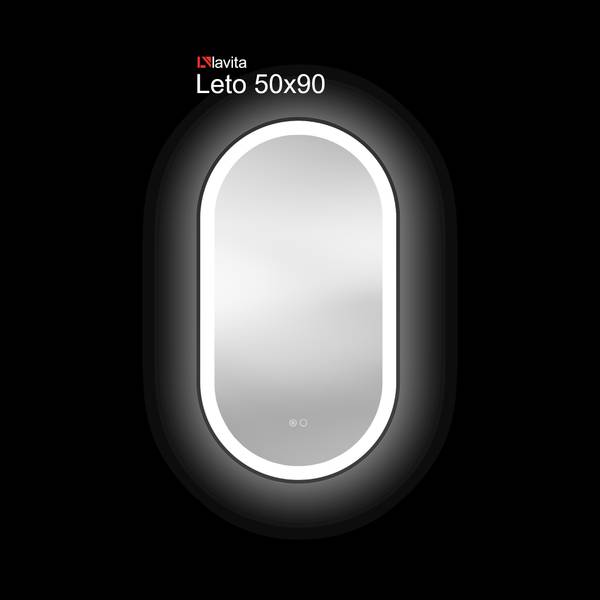 Wandspiegel LAVITA Leto Weiß - Glas - 50 x 90 x 1 cm
