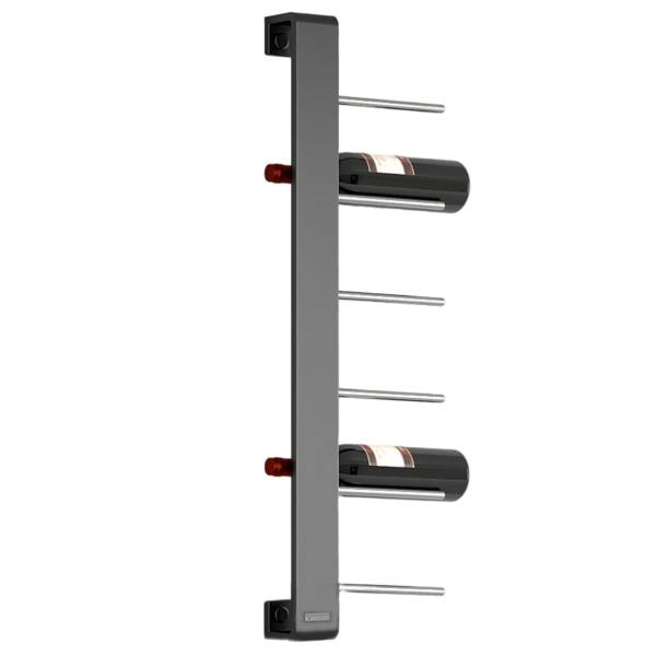 Weinregal Wand 6 Flaschen col art583 Schwarz - Edelstahl - Stahl - 25 x 84 x 7 cm