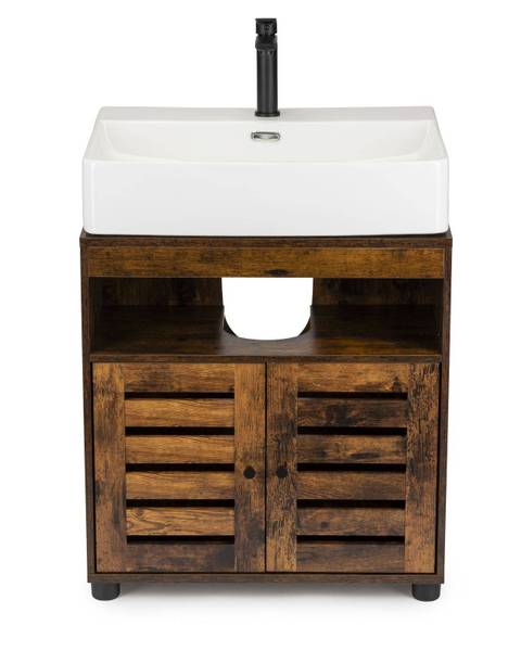 Waschbeckenunterschrank HH-BBK-04BX-CZA Braun - Holzwerkstoff - 60 x 63 x 30 cm