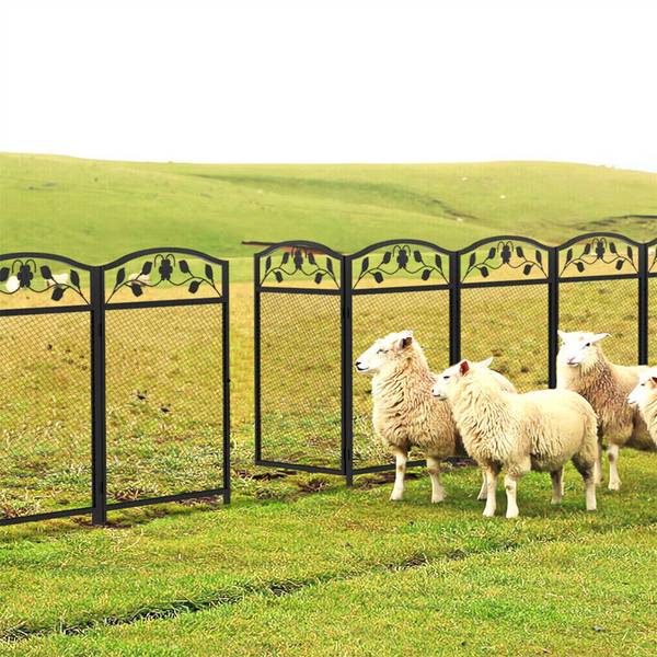 Gartenzaun Beetzaun Hundezaun (5er Set) Schwarz - Eisen - 60 x 110 x 60 cm