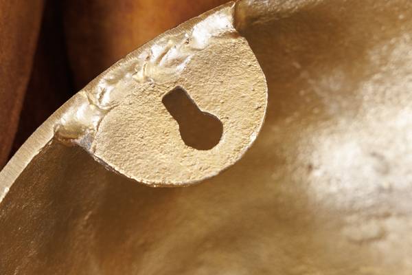 Wandskulptur SKULL XXL Gold - Kunststoff - 30 x 40 x 15 cm