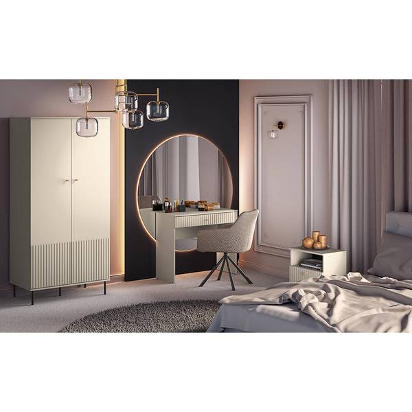 Kleiderschrank SALOU-131-2 Beige - Holzwerkstoff - 92 x 190 x 53 cm