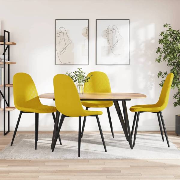 Esszimmertuhl 3011164-2 4er Set Gelb - Polyester - 45 x 83 x 53 cm