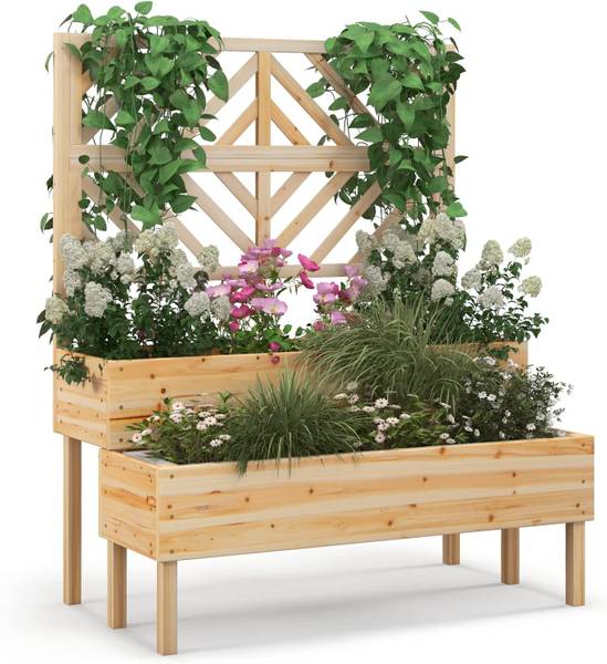 Blumenkasten mit Spalier Holz