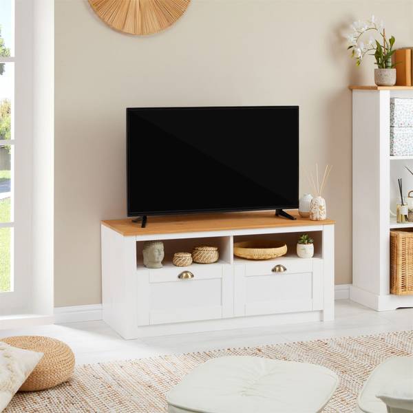 Meuble TV BOLTON Marron - Pin - 110 x 50 x 40 cm