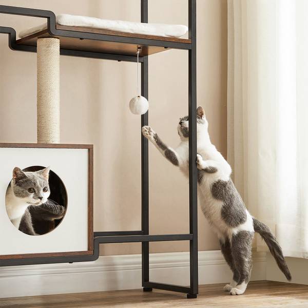 Katzenbaum Mbabane Braun - Holzwerkstoff - 34 x 114 x 74 cm