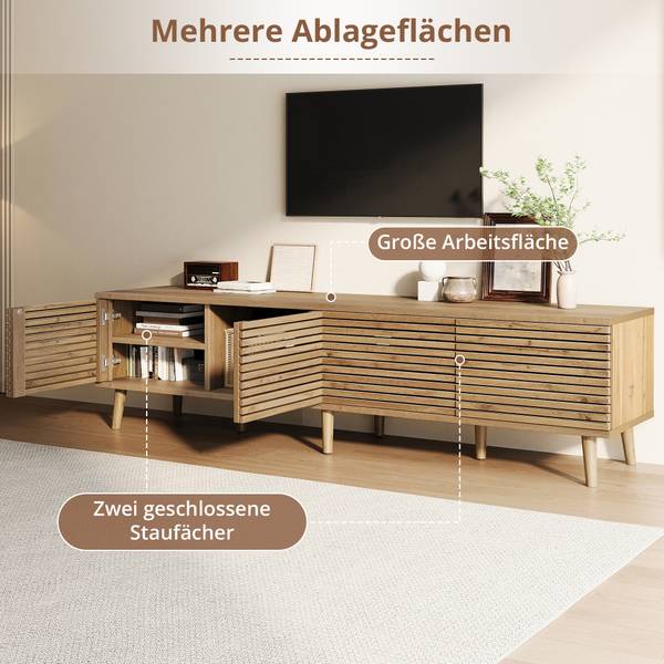 TV-Schrank Philotes Ⅶ Braun - Holzwerkstoff - 180 x 46 x 40 cm